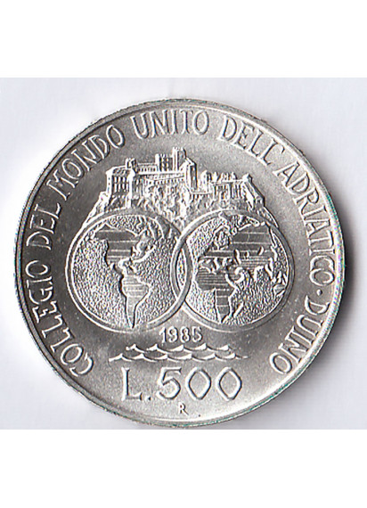 1985 - Lire 500 Collegio del Mondo Unito dell'Adriatico Moneta di Zecca Italia
